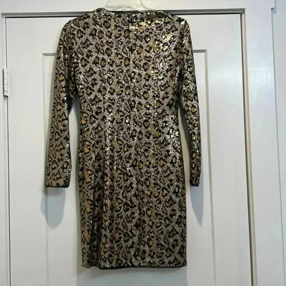Aidan Mattox sequin leopard print dress size 0. In perfect condition! - Picture 7 of 10